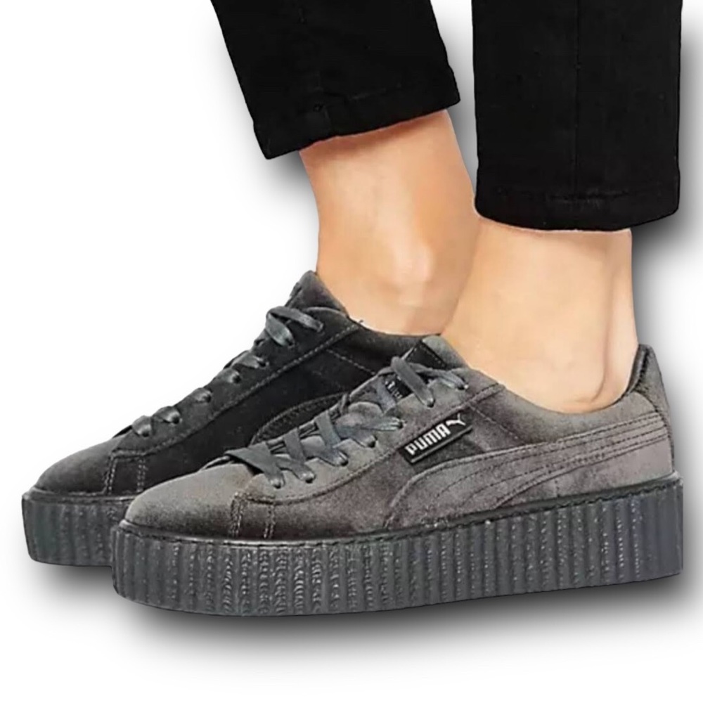 Puma Fenty x Velvet Creeper Glacier Gray Sneakers Size 7.5 lightly used with Box